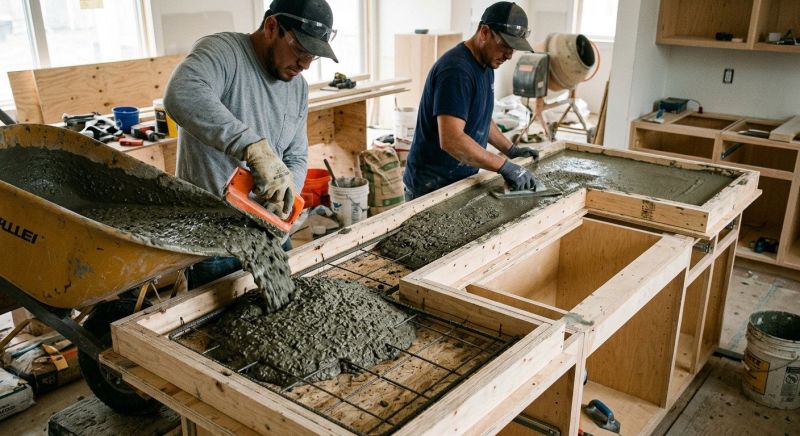 Cement Countertop Pouring in Sonoma County, CA