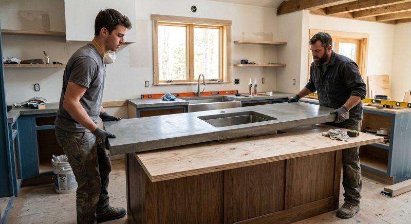 Poured Countertop Installation in Napa, CA